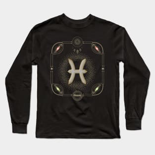 Golden pisces zodiac sign Long Sleeve T-Shirt